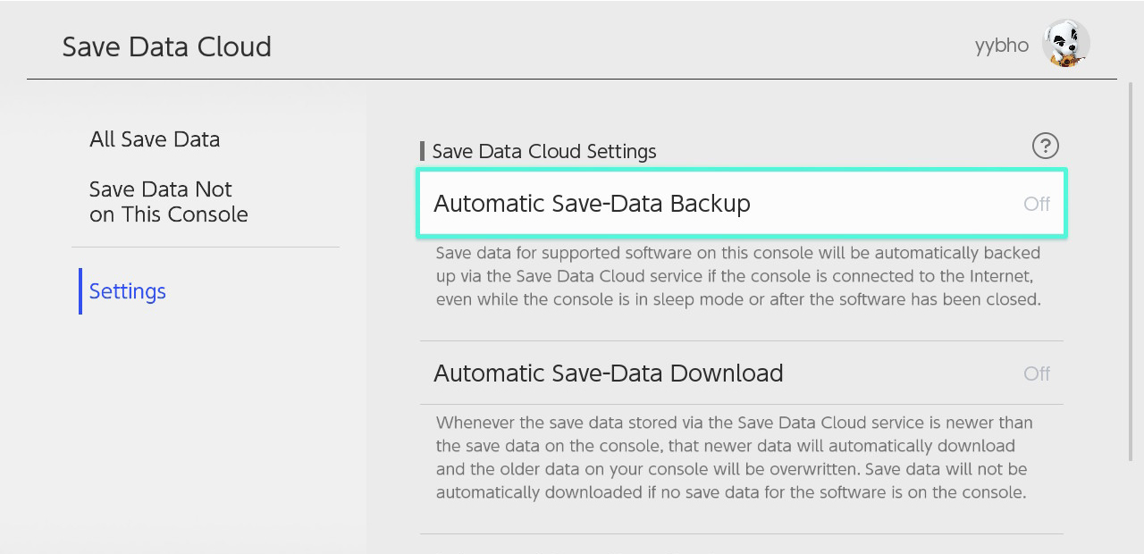 Back Up Switch Save Data 2
