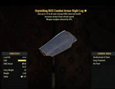 Unyielding[Weapons -20%Weights] BOS Combat Armor Right Leg