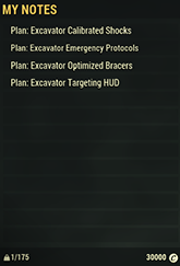 Excavator Mods Plan Set