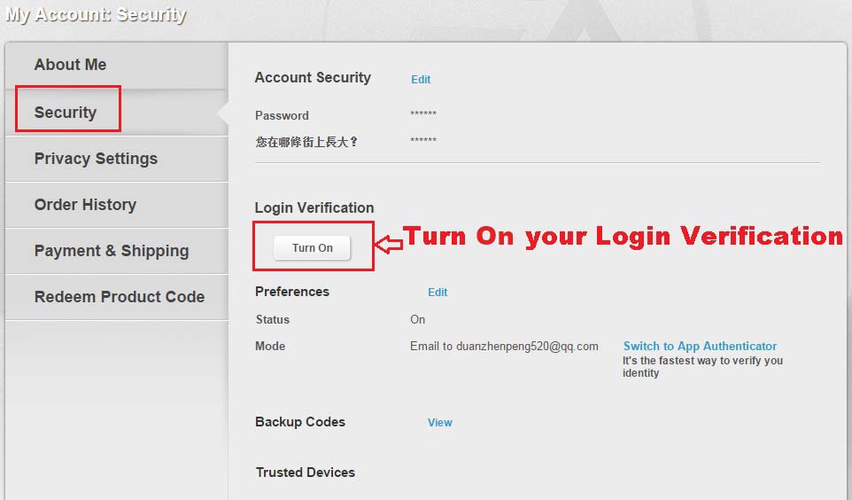 Turn on Origin / FUT Account Login verification