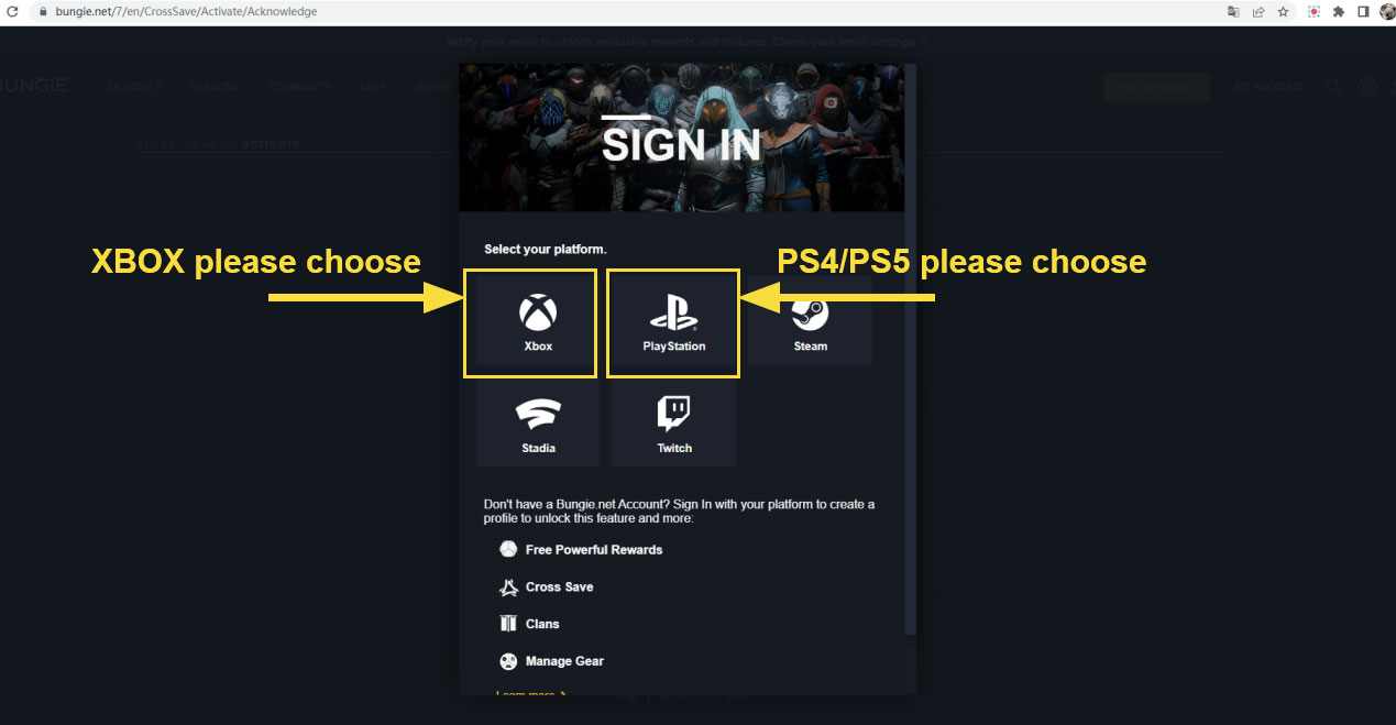 How to operate Destiny2 XBOX PSN STEAM Cross Save?