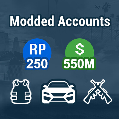 550M(200m cash+350m Casino),250RP,10x Modded Outfits,20x Modded Cars,All Weapons Unlocked,Full Access,PS4