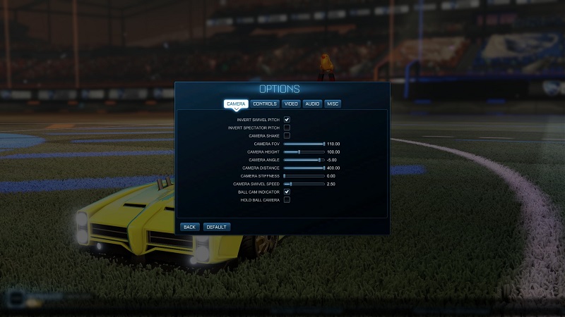 rocket league best camera settings