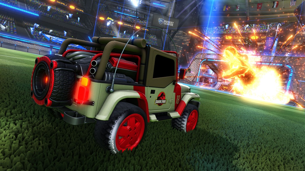 rocket league jurassic world car pack dlc - jeep wrangler 1