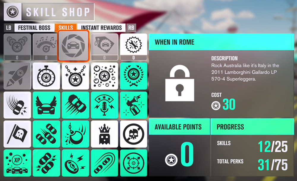 Forza Horizon 4 Skill Points