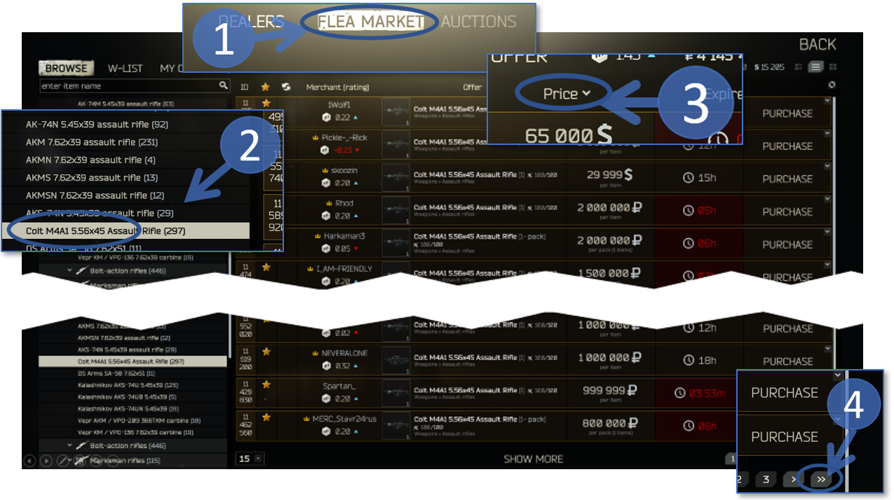 Escape from Tarkov Flea Market - How To Buy 1