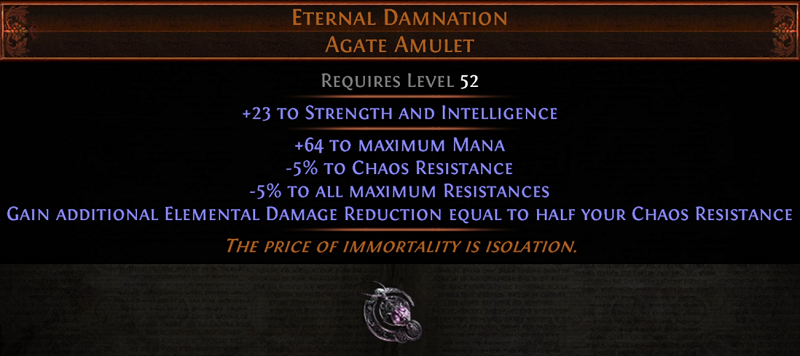 POE 3.20 New Unique Items - Eternal Damation Agate Amulet