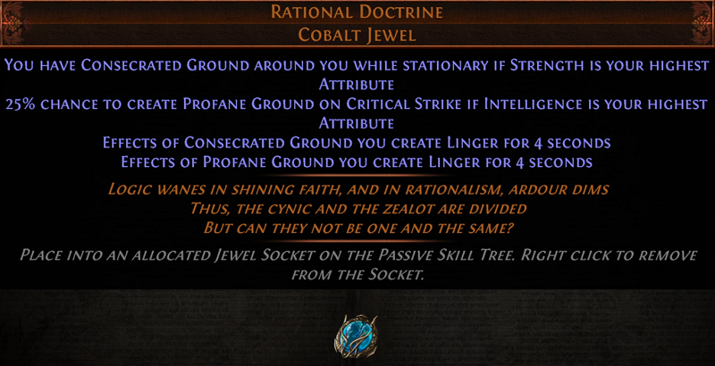 POE 3.20 New Unique Items - Rational Doctrine Cobalt Jewel