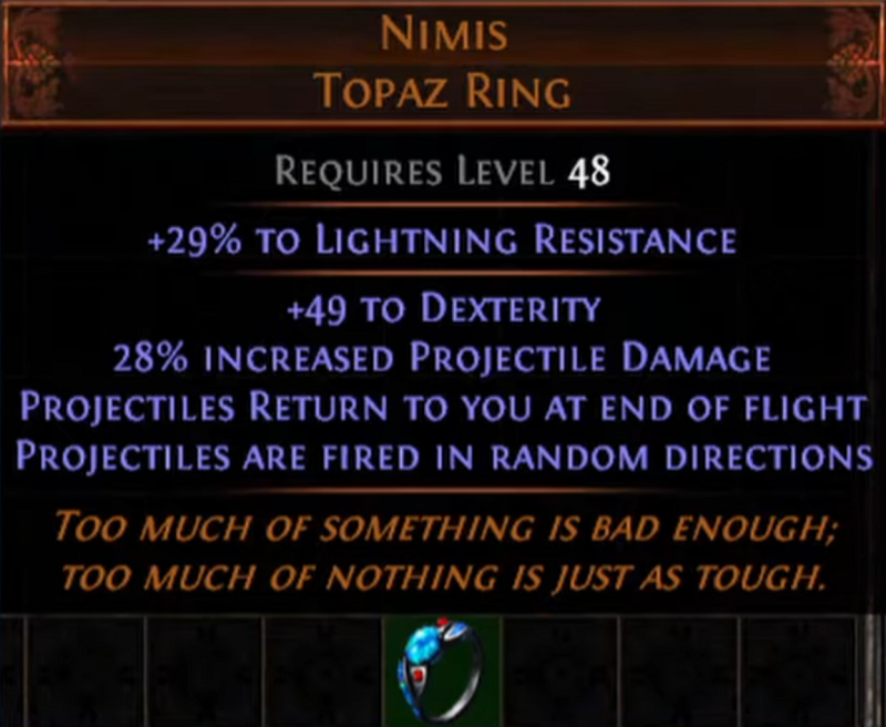 POE 3.20 New Unique Items - Nimis Topaz Ring