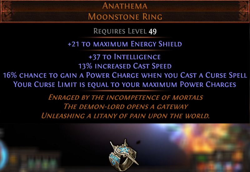 POE 3.20 New Unique Items - Anathema Monstone Ring