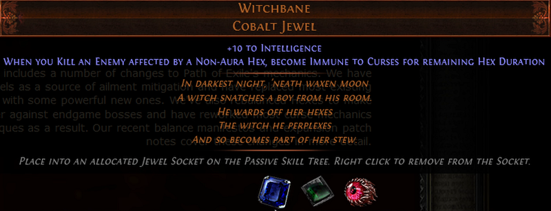 POE 3.20 New Unique Items - Witchbane Cobalt Jewel