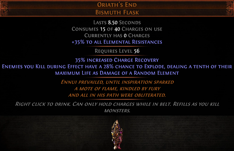 POE 3.20 New Unique Items - Oriath's End Bismuth Flask