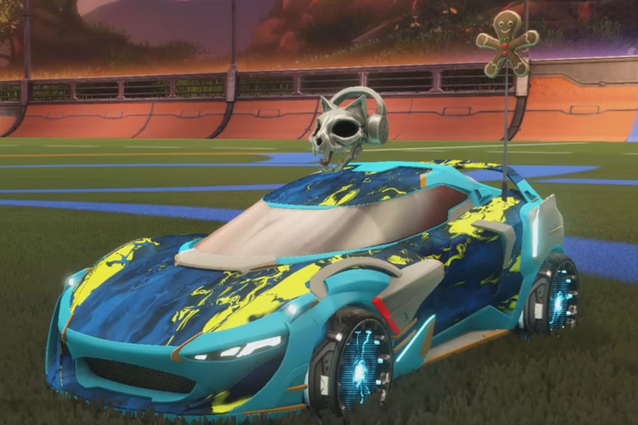 Rocket league Nexus SC Sky Blue design with Reactor,Lava,Gingerbera Man,Glorifier,Monstercat Uncaged,Classic,Discotheque