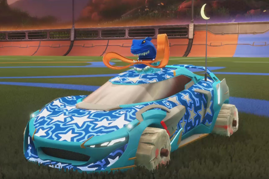 Rocket league Nexus SC Sky Blue design with Rocko,Phase-R,Crescent Moon,Starpower,Shark Bite,Classic,Fissure