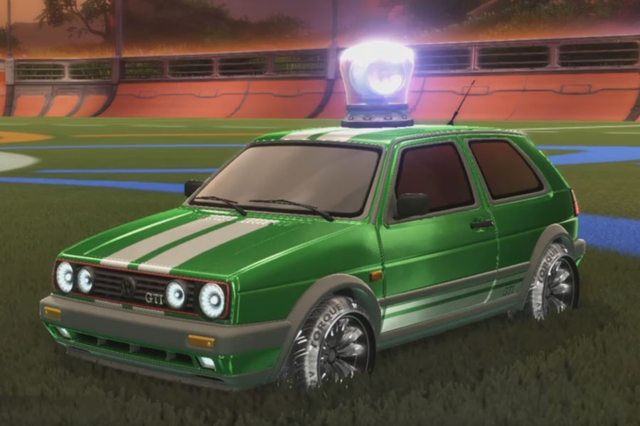 Rocket league Volkswagen Golf GTI Grey design with Torque TX: Inverted,Timeline,Whip,Stripes,Cherry Top,Classic,Classic