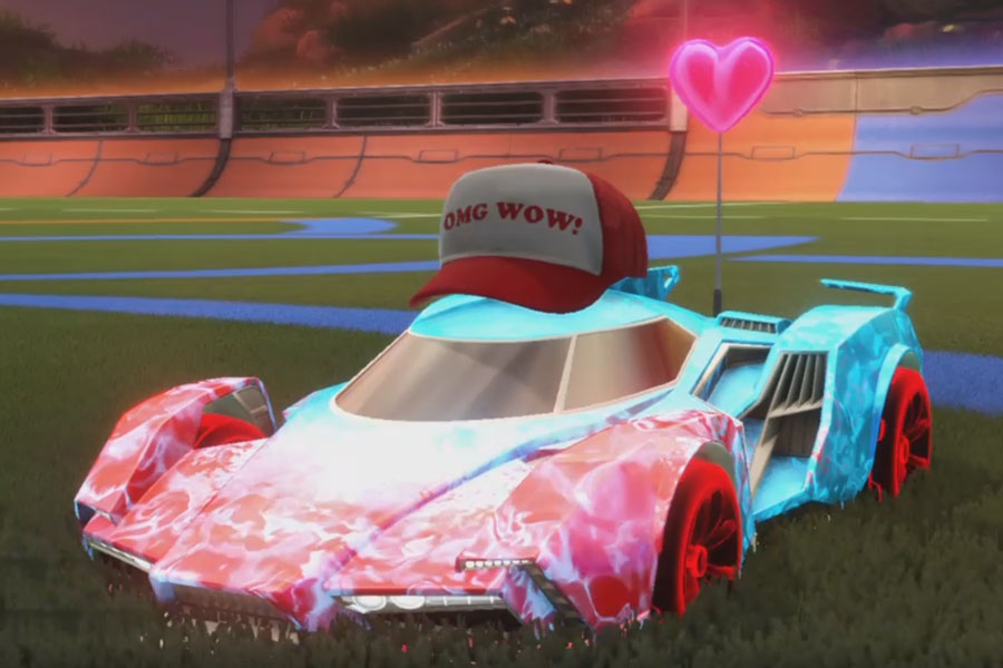 Rocket league Samurai Titanium White design with Glonex:Holographic,Toon Sketch,Heart,Dissolver,Trucker Hat,Classic,Binary