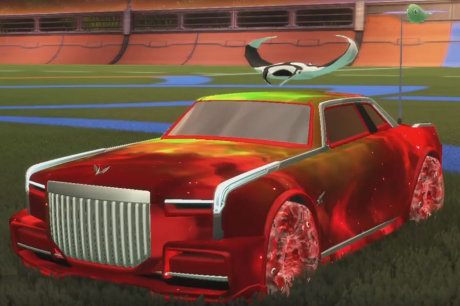 Rocket league Maestro Crimson design with School'd,Dimensionator,Fish Fly,Interstellar,Manta Ray,Classic,Dimensionator