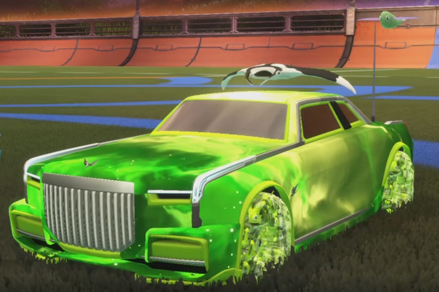 Rocket league Maestro Lime design with School'd,Dimensionator,Fish Fly,Interstellar,Manta Ray,Classic,Dimensionator