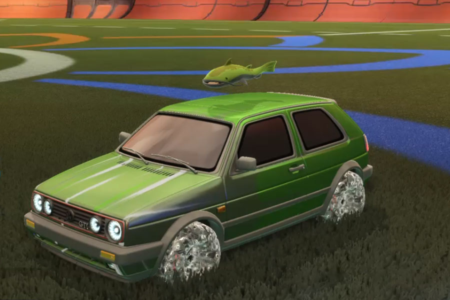 Rocket league Volkswagen Golf GTI Grey design with School’d,Wet paint,Catfish