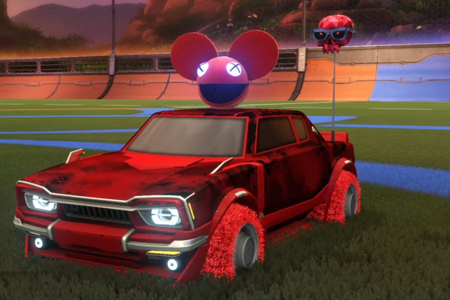 Rocket league Dingo Crimson design with Green Machine,Candy Corn,J!nx,Fire God,Deadmau5,Discotheque