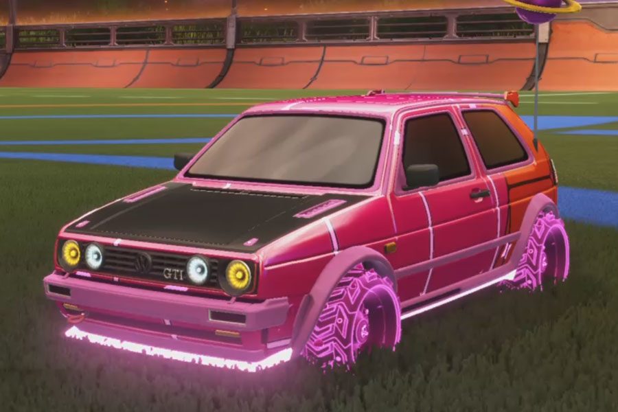 Rocket league Volkswagen Golf Gti Rle Pink design with Ruinator: Inverted,Vaticinator