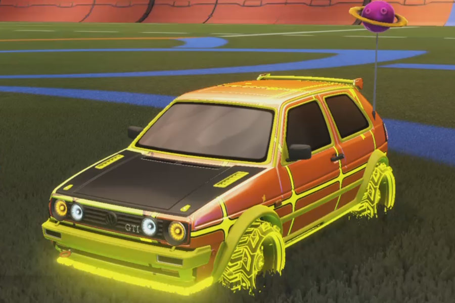 Rocket league Volkswagen Golf Gti Rle Saffron design with Ruinator: Inverted,Vaticinator