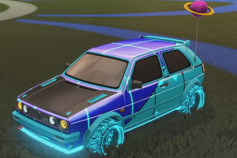 Rocket league Volkswagen Golf Gti Rle Sky Blue design with Ruinator: Inverted,Vaticinator