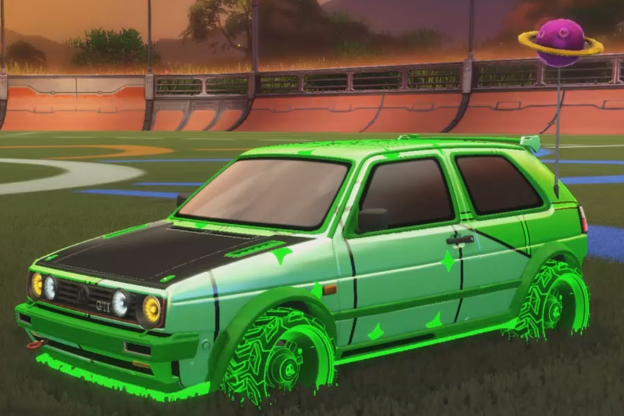 Rocket league Volkswagen Golf Gti Rle Forest Green design with Ruinator: Inverted,Vaticinator