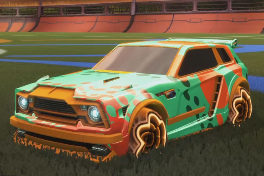 Rocket league Fennec Orange design with Starcade,Spotdrop