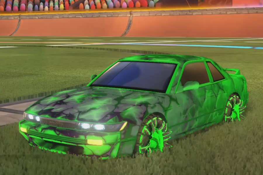 Rocket league Nissan Silvia Forest Green design with Jacana,Chameleon