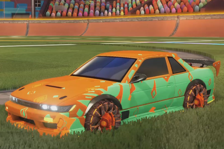 Rocket league Nissan Silvia Rle Orange design with Jacana,Slish-Slosh