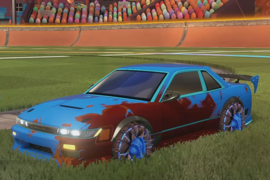 Rocket league Nissan Silvia Rle Sky Blue design with Jacana,Slish-Slosh