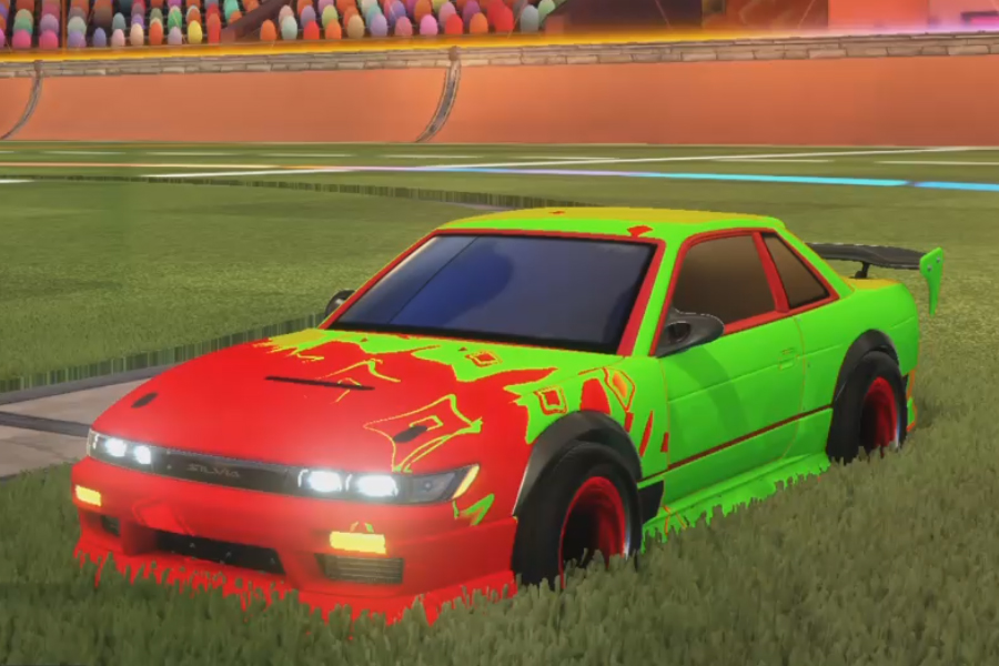 Rocket league Nissan Silvia Rle Crimson design with Maelstrom,Slish-Slosh