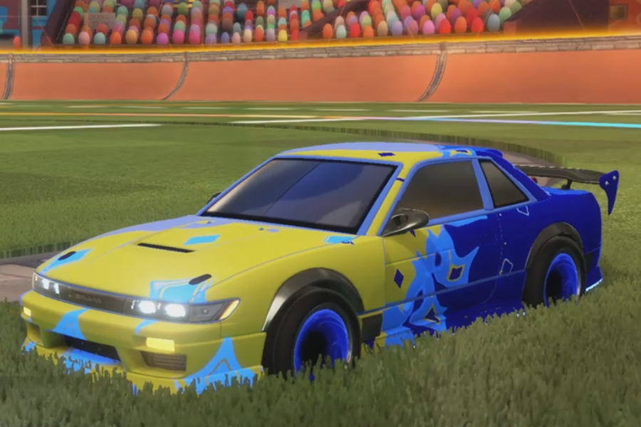 Rocket league Nissan Silvia Rle Cobalt design with Maelstrom,Slish-Slosh