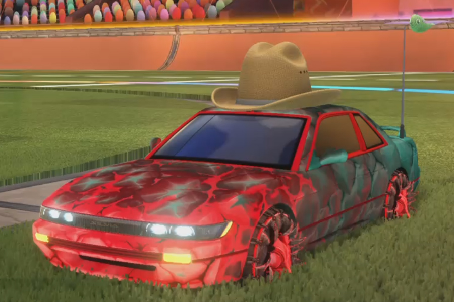 Rocket league Nissan Silvia Crimson design with Jacana,Pyrotechnix,Fish Fly,Chameleon,Cattleman,Discotheque