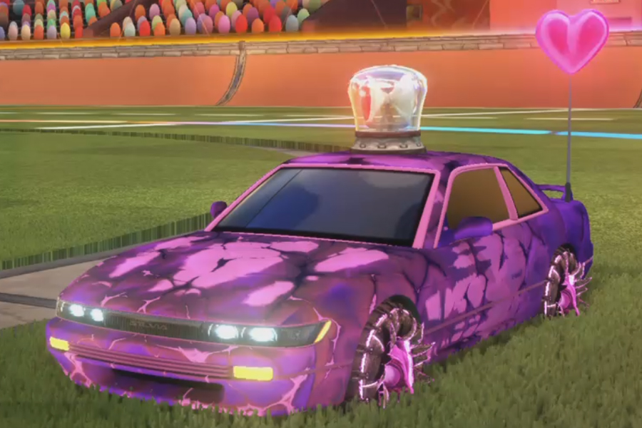 Rocket league Nissan Silvia Pink design with Jacana,Thermal,Heart,Chameleon,Cherry Top,Ekg-Omg