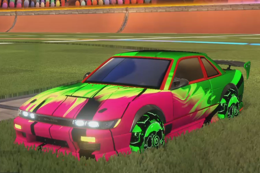 Rocket league Nissan Silvia Rle Crimson design with Demonio:Inverted,Exalter
