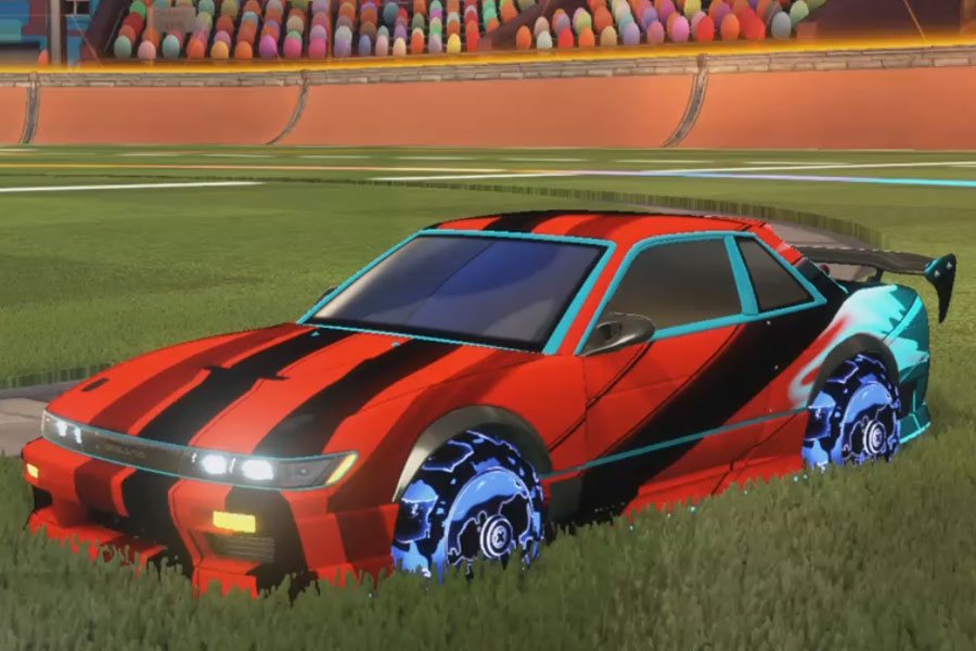 Rocket league Nissan Silvia Rle Sky Blue design with Demonio:Inverted,Exalter