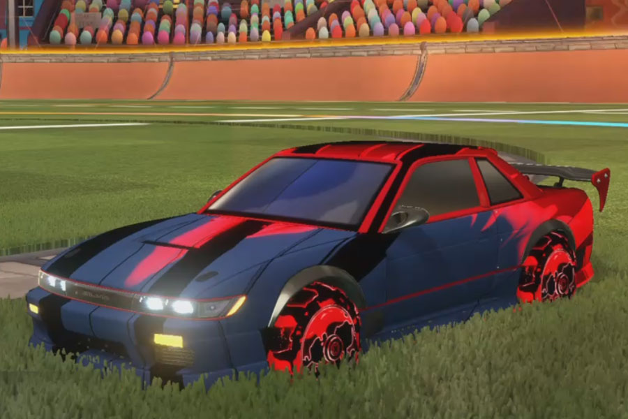Rocket league Nissan Silvia Rle Crimson design with Demonio:Inverted,Exalter
