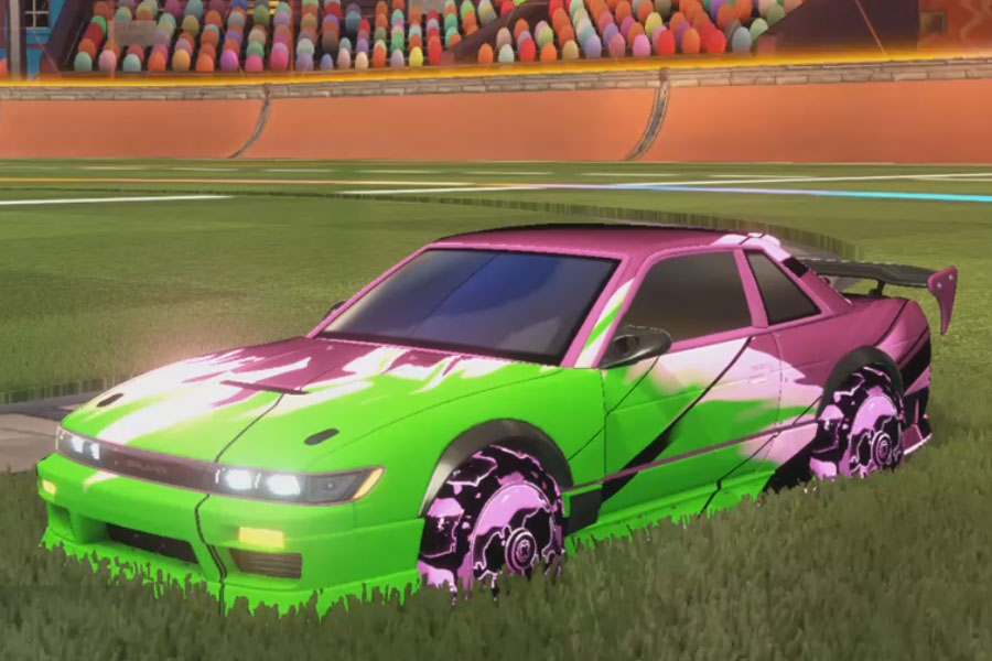 Rocket league Nissan Silvia Rle Pink design with Demonio:Inverted,Exalter