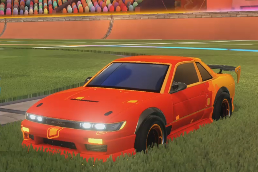 Rocket league Nissan Silvia Rle Orange design with Maelstrom,Laser-Light,Slish-Slosh,Smoketrail