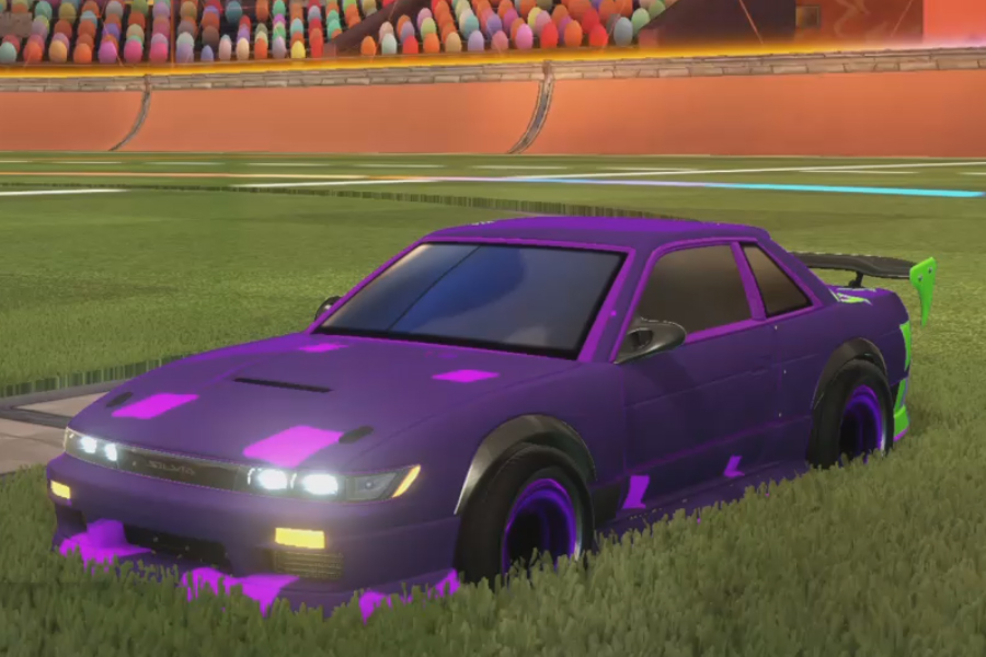 Rocket league Nissan Silvia Rle Purple design with Maelstrom,Laser-Light,Slish-Slosh,Smoketrail