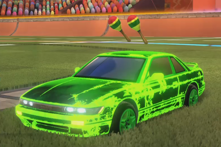 Rocket league Nissan Silvia Forest Green design with Estrella,Lava,Fire God,Maracas,Corbital