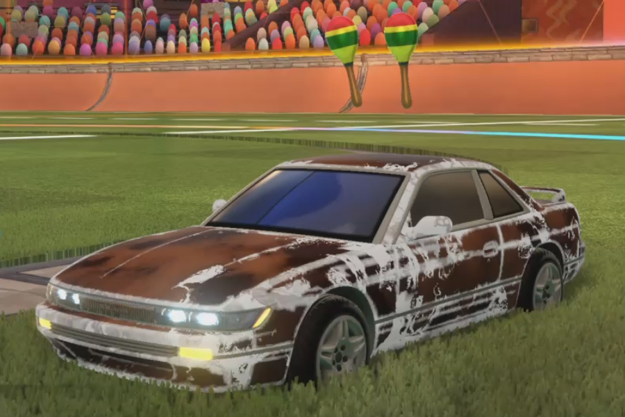 Rocket league Nissan Silvia Grey design with Estrella,Lava,Fire God,Maracas,Corbital