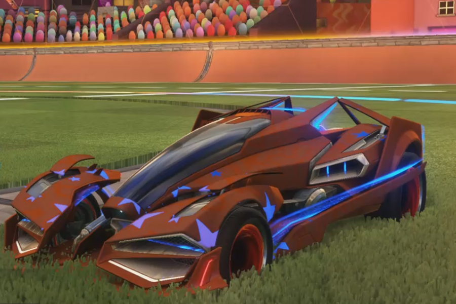 Rocket league Artemis Gxt Burnt Sienna design with Maelstrom,Laser-Light,Starpower,Smoketrail