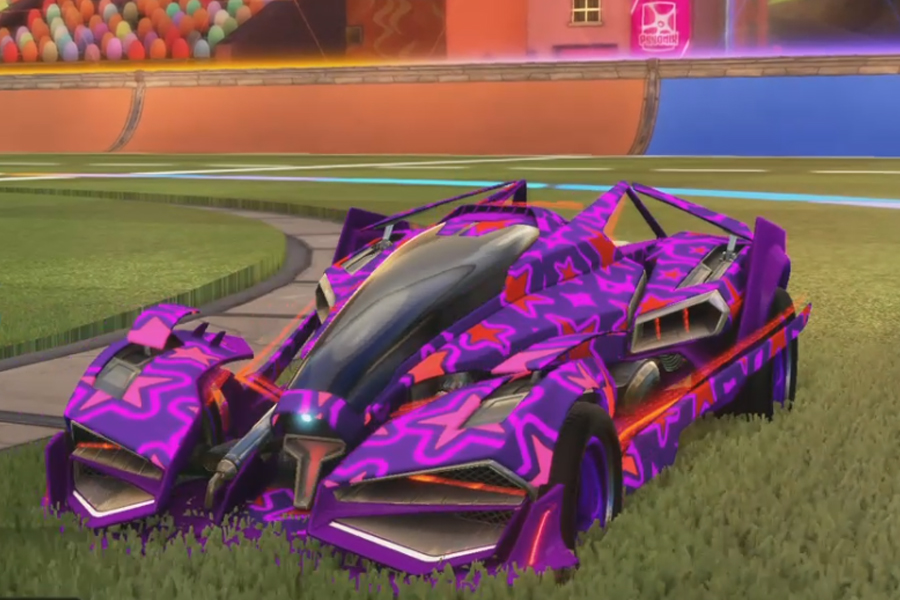 Rocket league Artemis Gxt Purple design with Maelstrom,Laser-Light,Starpower,Smoketrail