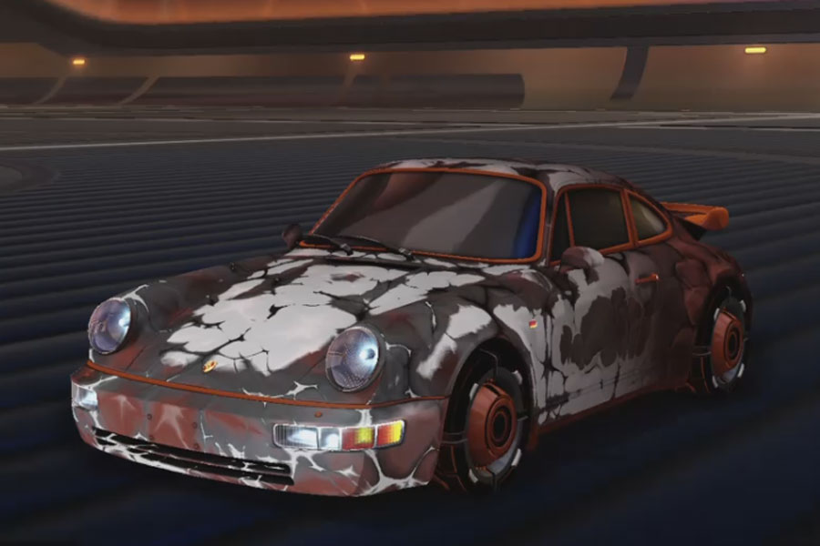 Rocket league Porsche 911 Turbo Burnt Sienna design with Drwellian:Inverted,Chameleon