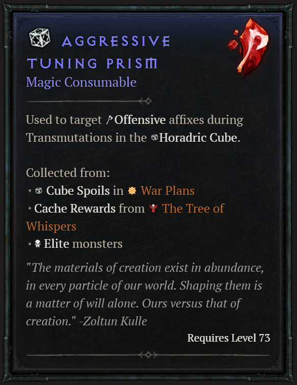 Diablo 4 Aggressive Tuning Prism
