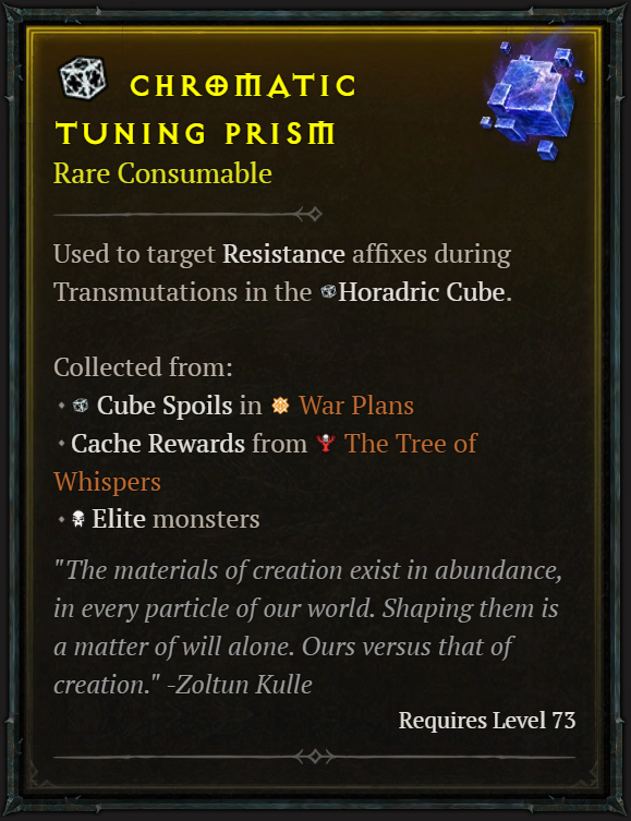 Diablo 4 Chromatic Tuning Prism